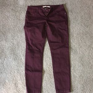 Burgundy jeans